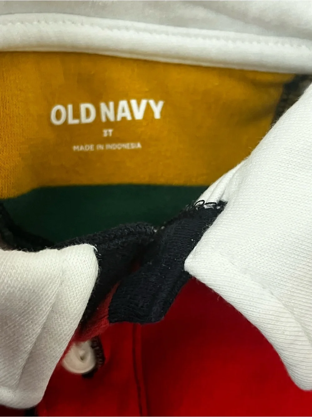 Old Navy Polo Shirt Long Sleeve Striped Collared Button Front 3T Multi